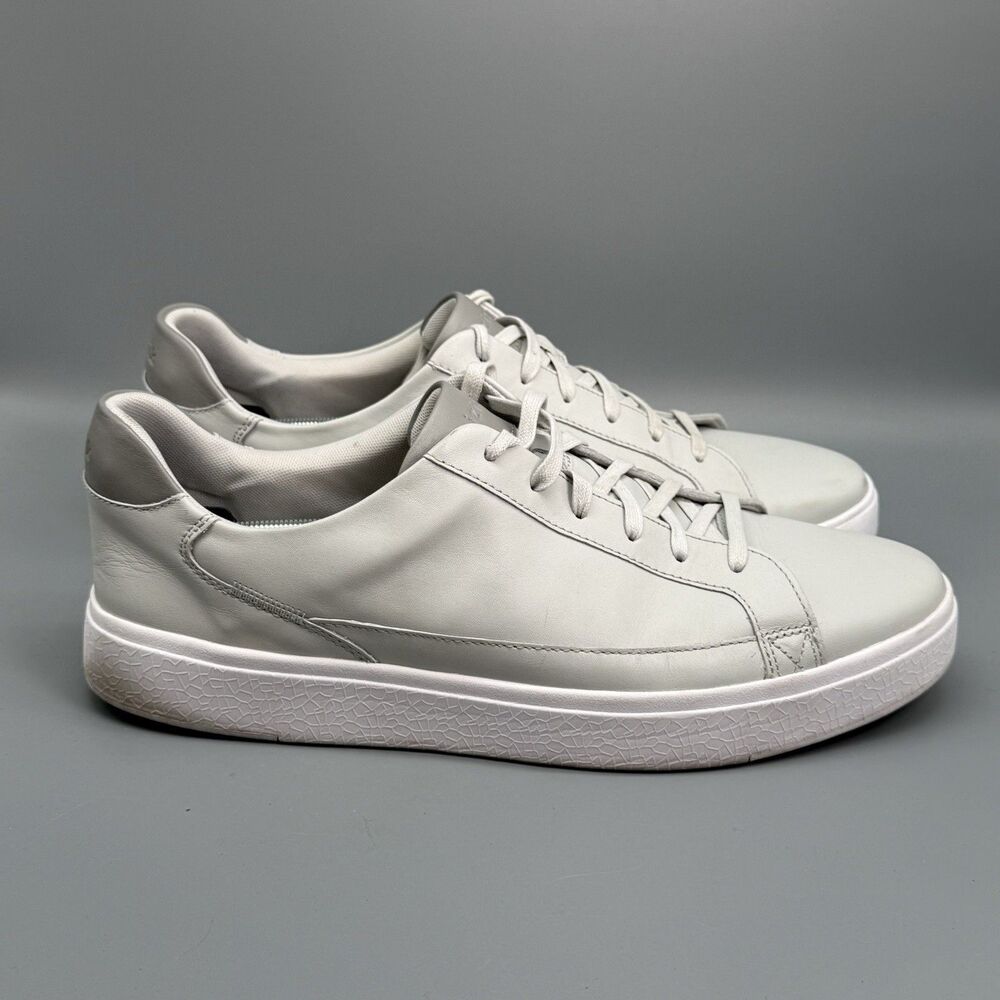 Kizik Vegas Men's 15 Wide Ivory White Leather Athletic Running Sneakers Low Top